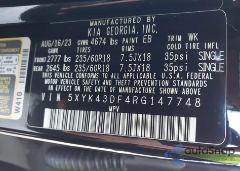2024 Kia Sportage Sx from USA, damaged, VIN 5XYK43DF4RG147748